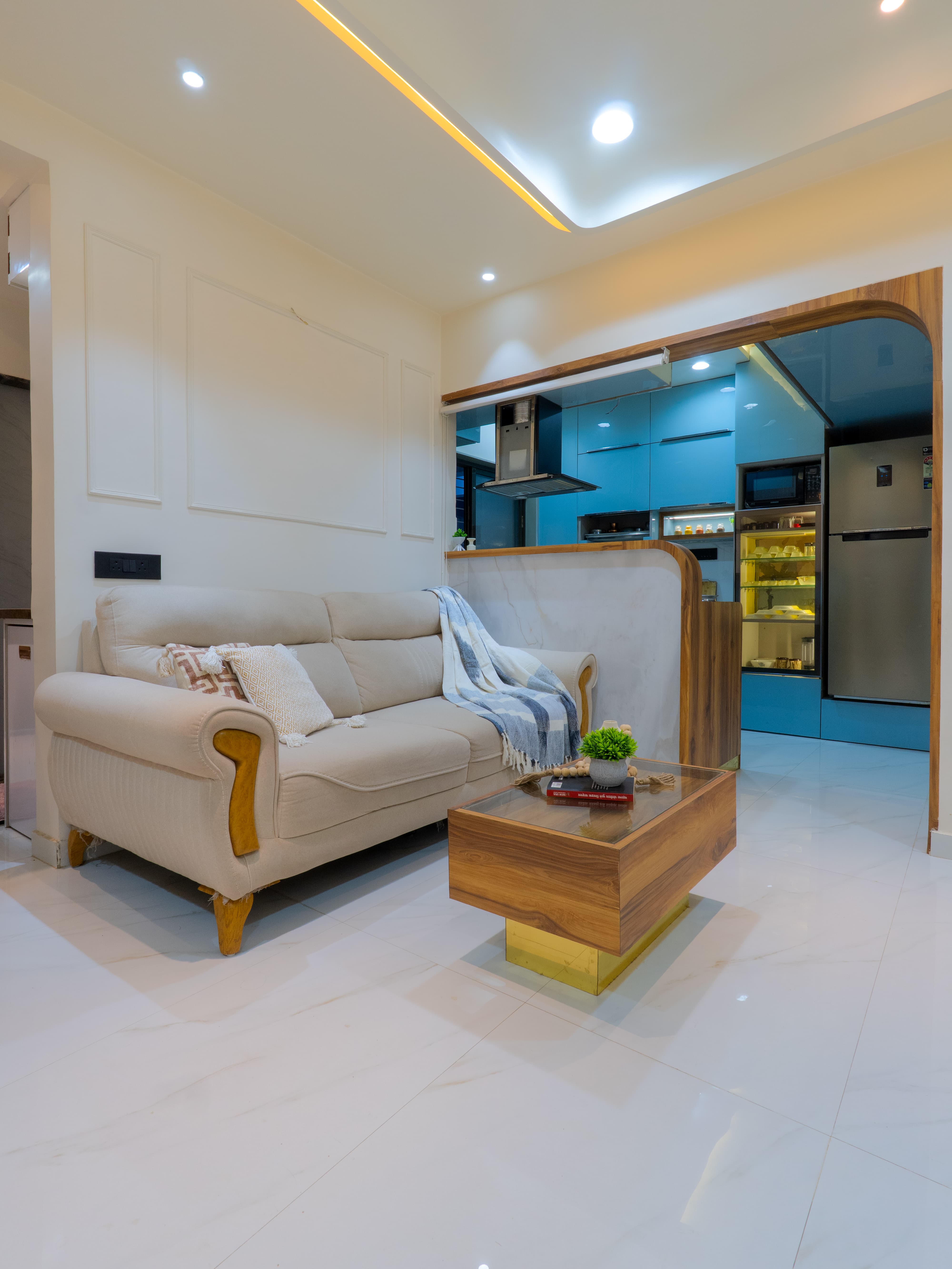 Spacious living hall interior